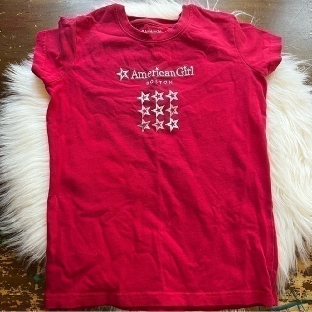 American Girl Red 100% Cotton Short Sleeve T-shirt